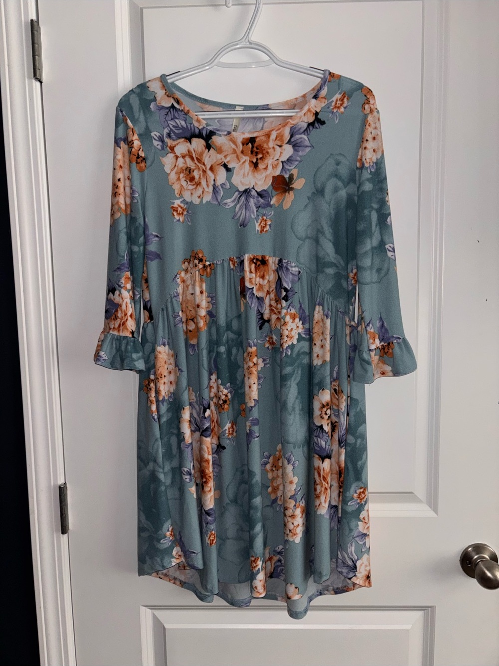 Celeste Teal and Peach Floral Dress